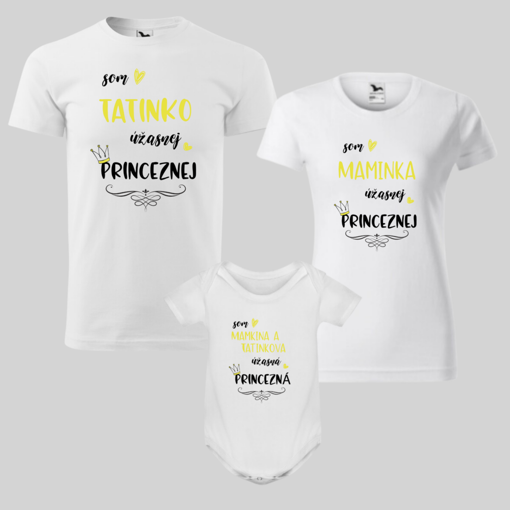 Rodinný set – Tatinko, Maminka úžasnej princeznej a úžasná princezná