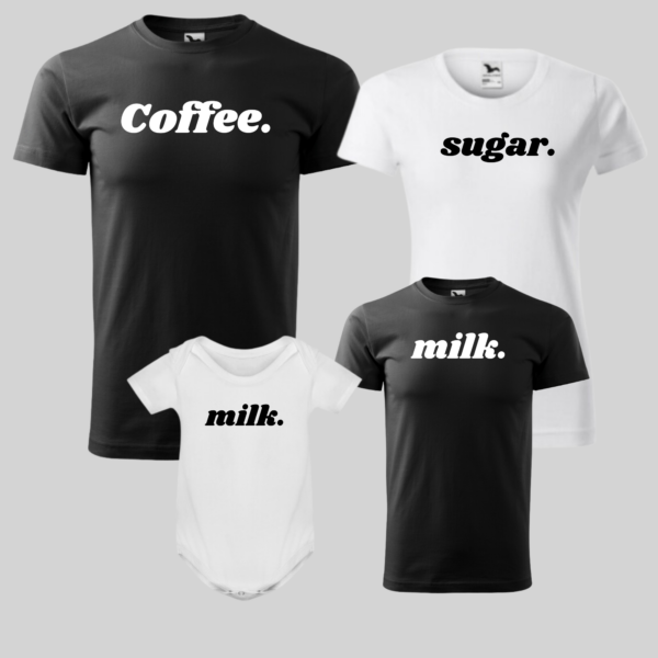 Rodinný set - Coffee. sugar. milk. milk.