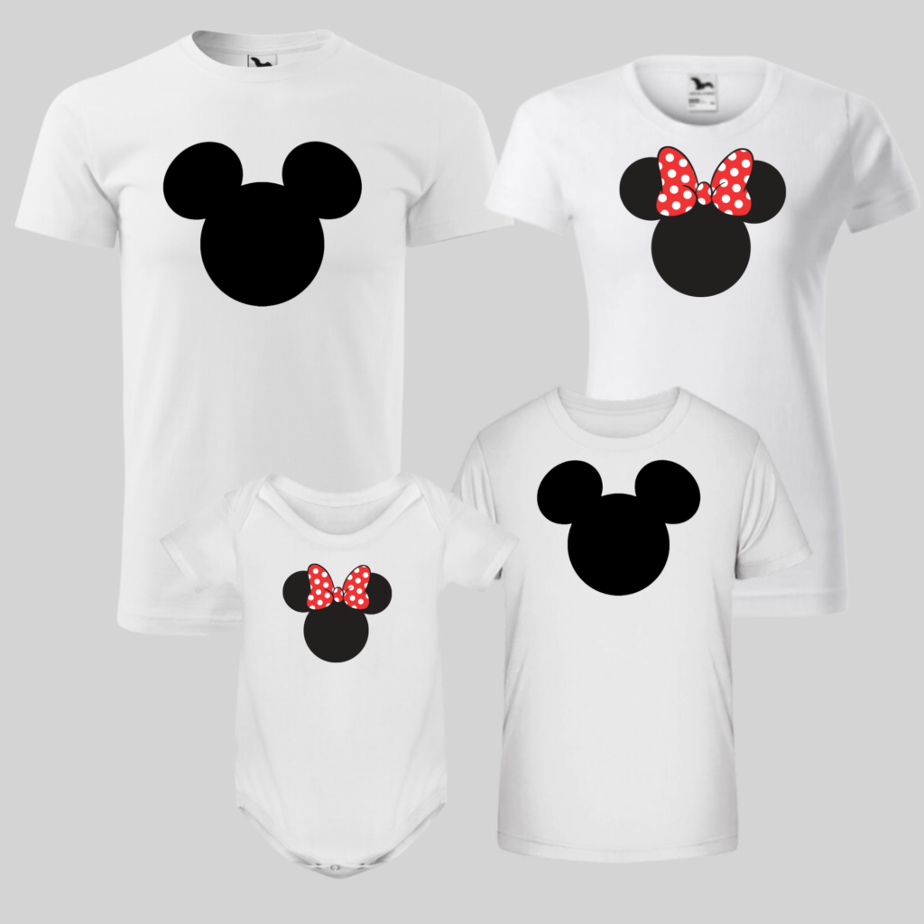 Rodinný set - Mickey & Minnie & two baby (tata, mama, 2 deti)