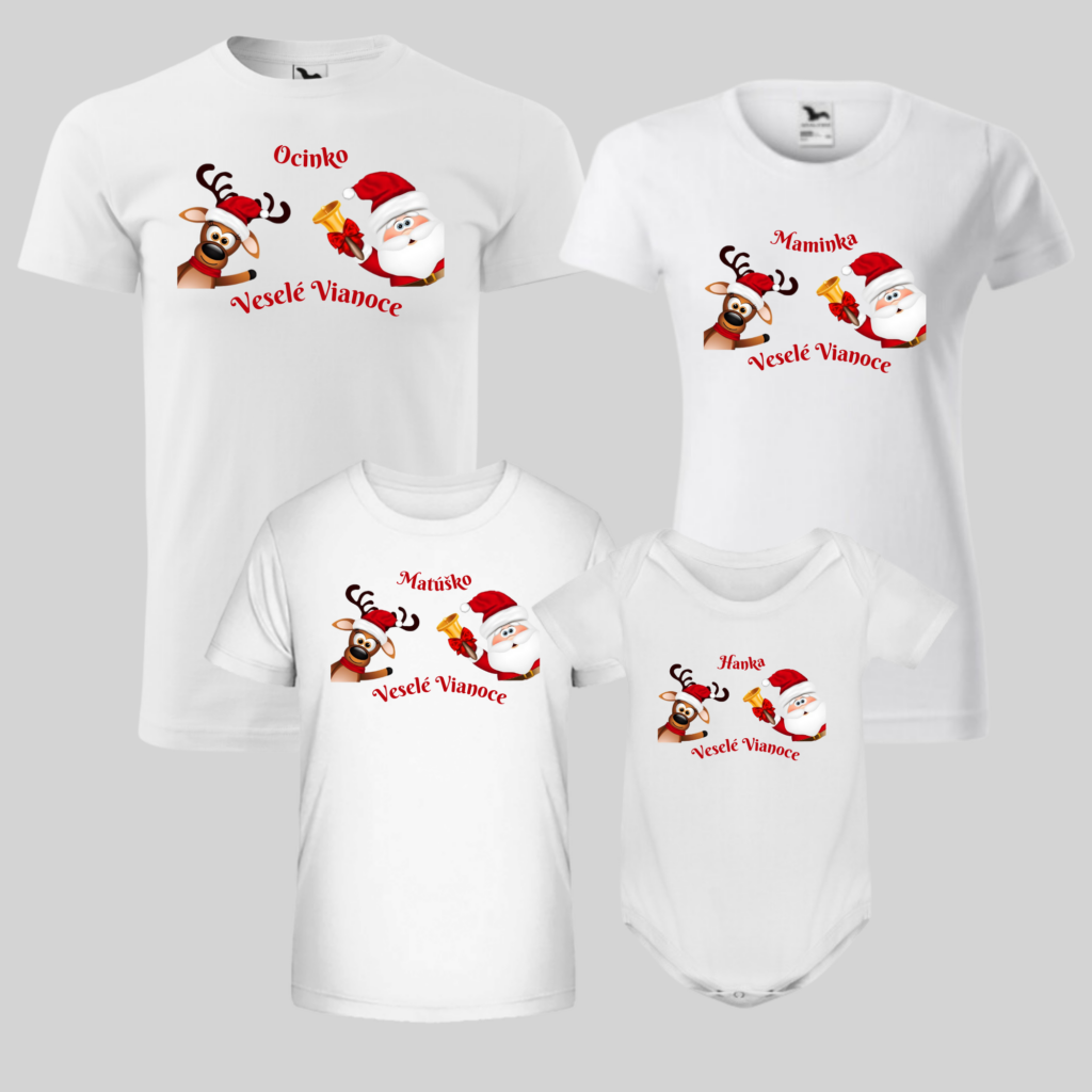 Rodinný set - Veselé Vianoce - maminka , ocinka, 2 deti